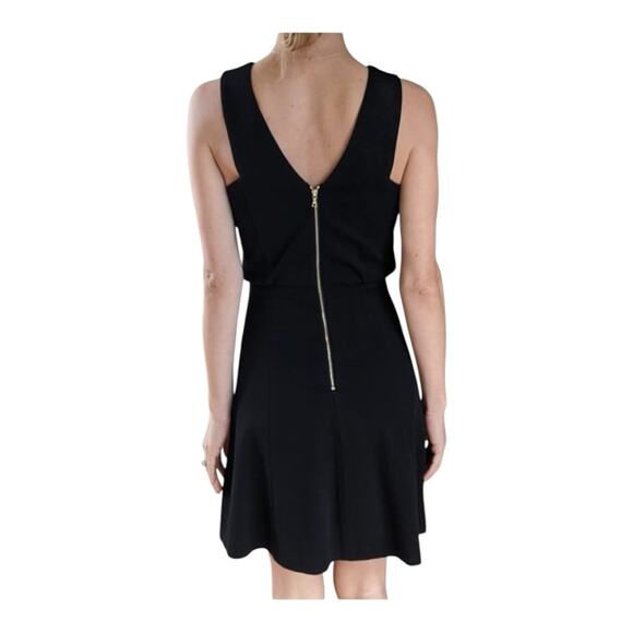 Sandro Sleeveless V-Neck Exposed Zipper Fit N Flare Dress New With Tags - Picture 4 of 8